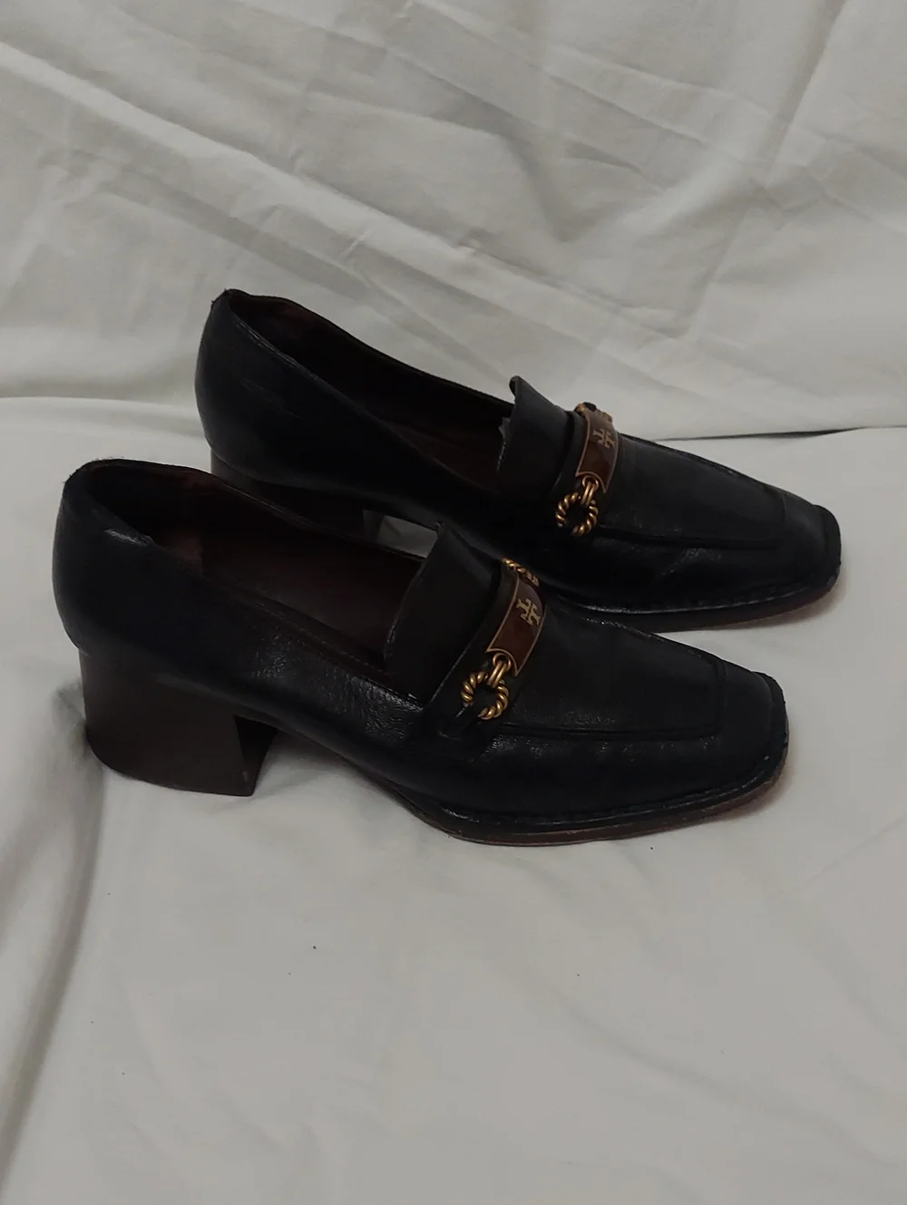 Tory Burch Perrine Black Leather Bit Loafers Womens 10 MSRP $399